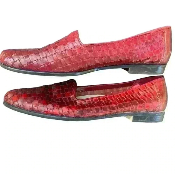 Trotters Women Liz Loafer Size 8.5 M Leather Woven Flats Classic Slip On Career - Picture 6 of 13